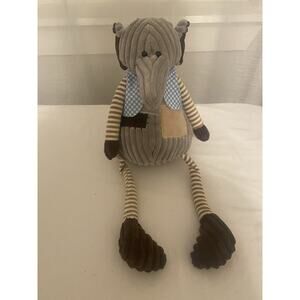 Argento Microwavable Stuffed Elephant Heat Pack Kids Gray Patchwork Plush Stripe